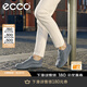 愛步（ECCO）德訓鞋男 休閑鞋男士板鞋舒適復古牛皮男鞋 柔酷零點537764 鐵灰色53776401013 40