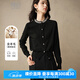 晚白【專享】釘珠羊毛針織衫女洋氣時(shí)尚設(shè)計(jì)感簡約氣質(zhì)百搭毛衣上衣 黑色 L