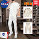 NASADKGM夏季冰絲短袖T恤運(yùn)動(dòng)套裝男潮牌男裝套裝潮流休閑男夏天衣服夏裝 8026杏色(短袖+長褲) XL (建議體重120-140斤)