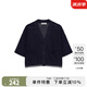 Marc O'Polo【商場同款】/MOP 新款女V領(lǐng)復(fù)古鏤空透氣慵懶風(fēng)針織開衫 藏青色898 XS /160 80A