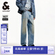 杰克·瓊斯（JACK&JONES）男裝夏季907寬松直筒牛仔褲男純棉潮流休閑褲子品牌男褲顯腿長(zhǎng) E39中藍(lán)牛仔 常規(guī) 32 175 W32/L32