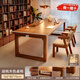 林之語(yǔ)實(shí)木書(shū)桌去客廳化大長(cháng)桌家用學(xué)習桌電腦桌辦公工作臺書(shū)法大板桌子 雙人位【橡膠木桌+椅x2】胡桃160 【組裝】提供說(shuō)明書(shū)