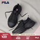 FILA 斐樂官方LAVA女鞋夏季帆布鞋休閑鞋板鞋小白鞋運動鞋黑色鞋子 黑-BK 36.5