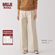 無印良品（MUJI） 女式 不易起皺 抽褶 直筒褲 褲子女款秋冬款 長(zhǎng)褲 BE1QSA4A 淺米色 S (155/62A)