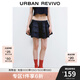 UR2025夏季新款女復古休閑花邊松緊腰短款牛仔半裙UYU850086 藍色 (偏寬松) S (XS-S)