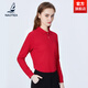 NAOTIEA納奧蒂爾小帆船POLO衫長(cháng)袖T恤女2025春秋保羅翻領(lǐng)T恤上衣旗艦店 紅色 4XL （建議155-170斤）