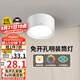 雷士（NVC）LED筒燈家用客廳臥室吊頂過道免開孔明裝天花燈PC白色9瓦暖白光