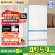 Haier/山茶花系列485升超薄零距離自由嵌入全空間保鮮風(fēng)冷無(wú)霜一級變頻多門(mén)家用大容量電冰箱法式四開(kāi)門(mén) BCD-485WGHFD1BWLU1