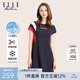 ELLE ACTIVE簡約設計優(yōu)雅大氣連衣裙夏季時尚個性顯瘦舒適休閑運動裙 藏青色 XL