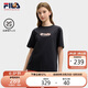 FILA 斐樂官方韓素希同款女子針織短袖衫2025夏小狐貍刺繡純棉舒適T恤
