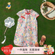 Classic Teddy精典泰迪女童連衣裙兒童旗袍純棉中小童裝國(guó)風(fēng)淑女裙子 紅色 130 