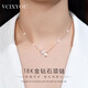 VCIXYOU18K金鉆石小狗項鏈鎖骨鏈高級感輕奢個(gè)性七夕情人節禮物送女友