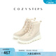 COZY STEPS可至女士冬季休閑系列時尚圓頭蛇皮紋厚底保暖防寒雪地靴 暖意灰白 38