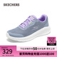 斯凱奇（Skechers）女鞋秋季緩震健步鞋厚底增高休閑運(yùn)動鞋跑步鞋125641 灰色/淡紫色/GYLV 37
