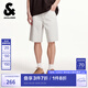 杰克·瓊斯（JACK&JONES）男裝皮標logo舒適百搭潮流時(shí)尚簡(jiǎn)約風(fēng)個(gè)性白色牛仔短褲225243022 A05乳白色 M (175)