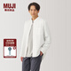 無印良品（MUJI）男式 木棉混雙層紗織立領(lǐng)長袖襯衫 男士襯衣外套25年春季 白色 M （170/92A）