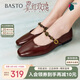 百思圖25春簡(jiǎn)約復(fù)古瑪麗珍鞋方跟女單鞋M1107AQ5 紅色 37