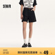 森馬（Semir）休閑褲女A字百搭基礎(chǔ)氣質(zhì)通勤夏季簡約腰帶寬松短褲101324125008