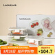 樂扣樂扣（LOCK&LOCK）玻璃飯盒保鮮密封冰箱便當(dāng)飯盒收納盒3件套（不銹鋼蓋）