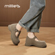 妙麗（Millies）品牌勃肯女鞋2025新款百搭T字扣樂福鞋小個子增高瑪麗珍小眾鞋子 淺灰色 40