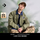 匡威（Converse）官方 春日外套男女美式復古飛行員夾克10024169 草綠色/10024169-A02 L