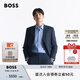 BOSS博斯【七夕節(jié)禮物】【100%羊毛】男士25年春款微圖案羊毛西裝套裝 425-深藍色 L