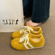 梵昇昱德訓鞋女2026新款休閑鞋輕便平底爆款阿甘鞋時(shí)尚百搭運動(dòng)休閑板鞋 平底德訓鞋【黃色】 37 【偏小碼】