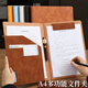 法拉蒙（faramon）A4文件夾多功能資料夾皮質(zhì)商務(wù)經(jīng)理夾銷售夾墊板合同簽約本寫字板夾談單本 灰色