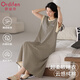歐迪芬（Ordifen）睡裙女夏季純棉【2025新款】帶胸墊家居服可外穿中長裙高級感XL