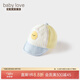 babylove嬰兒帽子純棉春秋季寶寶軟檐鴨舌帽可翻折可愛防風(fēng)護(hù)眼帽 夏日黃 42cm（建議0-6個(gè)月)