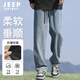 JEEP SPIRIT吉普牛仔褲男士秋季美式復(fù)古直筒褲子男寬松闊腿休閑長(zhǎng)褲深藍(lán)XL