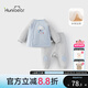 歡喜小熊寶寶棉服套裝嬰兒秋冬加厚夾棉外出保暖棉衣棉襖兩件套嬰幼兒衣服 藍色 100 (建議2-3歲.身高90-100cm)