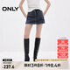 ONLY2025春季新款國(guó)風(fēng)盤扣高腰開叉裙褲牛仔短褲女|125143003 J39 藍(lán)黑 M