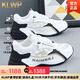 KLWP香港國際輕奢新款百搭情侶運(yùn)動(dòng)跑步鞋男減震休閑鞋子男耐磨男女 白黑色 42