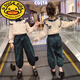 G.DUCKKIDS女童套裝2024春秋新款中大童洋氣時(shí)髦網(wǎng)紅秋裝休閑兒童兩件套 卡其色 天使套裝 150 (參考年齡10-11歲)(參考年