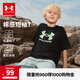 安德瑪（Under Armour）兒童圓領(lǐng)短袖T恤男女童舒適休閑百搭短袖T恤童裝短上衣252320315 黑色 170