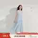 茵曼（INMAN）純色寬松抽繩連衣裙2025夏季女裝新品簡(jiǎn)約無(wú)袖中長(zhǎng)款背心裙 天空藍(lán) L