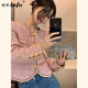 她芙（tafu）品牌女裝法式小香風(fēng)短外套女2025年春秋新款寬松顯瘦小個(gè)子上衣 粉紅色 M
