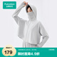 全棉時(shí)代女士防曬外套斗篷涼感防紫外線情侶UPF100+ 淺冰灰L
