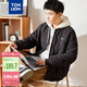 唐獅（TonLion）2023棉衣男士棒球領(lǐng)棉服夾棉外套 黑色 S 