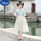 迪士尼（Disney）女童漢服夏季短袖裙子新款中國風(fēng)洋氣連衣裙兒童中式童裝 綠色盤(pán)扣連衣裙 120 建議身高115厘米左右