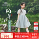 英氏（YEEHOO）兒童漢服女童連衣裙夏季薄款國風公主裙子中大童裝洋氣夏裝新款 風華如夢淺灰 140