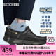 斯凱奇（Skechers）七夕禮物送男友男鞋閃穿鞋商務(wù)戶外休閑鞋一腳蹬皮鞋辦公鞋 全黑色/BBK 41