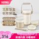 膳魔師（THERMOS）飯盒真空不銹鋼便當(dāng)盒保溫飯盒多層便攜式大容量保溫桶TCBC/TCBG TCBG燕麥色附杯包餐具 三層