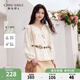 秋水伊人優(yōu)雅復(fù)古刺繡俏皮襯衫2025年春季新款柔美浪漫圓領(lǐng)上衣 米色 M