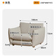 GUXI SOFA 法式慵懶復古單人沙發(fā)椅中古侘寂風客廳設計師棉麻懶人沙發(fā)民宿 米色條紋（建議先拍布樣）