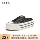 他她（TATA）厚底包頭拖鞋女鞋亮片松糕后空穆勒鞋夏新款DWGP2BH4 黑色（拖鞋款） 35