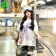 OTST2025新款美式復古蝴蝶結格子綁帶短袖T恤女夏季寬松顯瘦半袖體恤 灰色 M 90-100斤