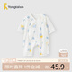 童泰（TONGTAI）嬰兒連體衣衣服初生寶寶蝴蝶哈衣爬服和尚服滿月服提花藍(lán)色59cm
