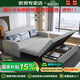歐荷家具多功能沙發(fā)床可伸縮折疊兩用小沙發(fā)北歐小戶型布藝沙發(fā)儲物雙人床 1.8米三面乳膠豪華儲物款
